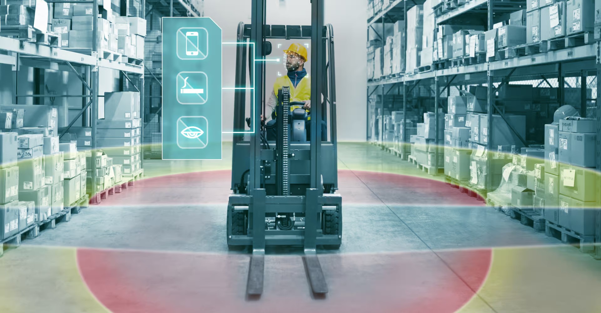 Forklift safety system functions (sensor and Driver Safety System)