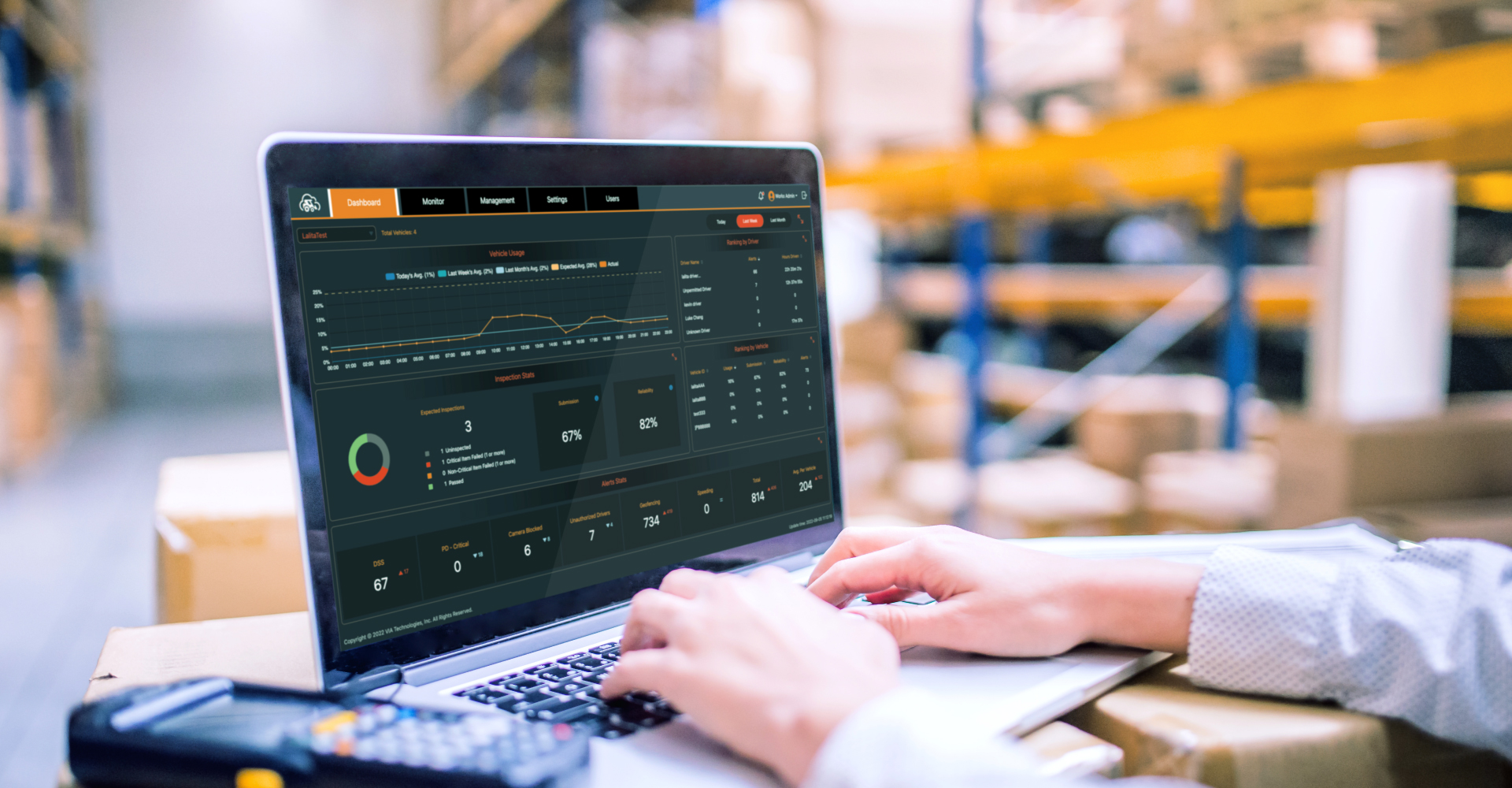 WorkX Connect UI on laptop