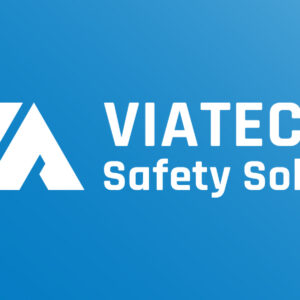 VIA Safety Solutions logo on a blue background with the text 'VIATECH.AI Safety Solutions'