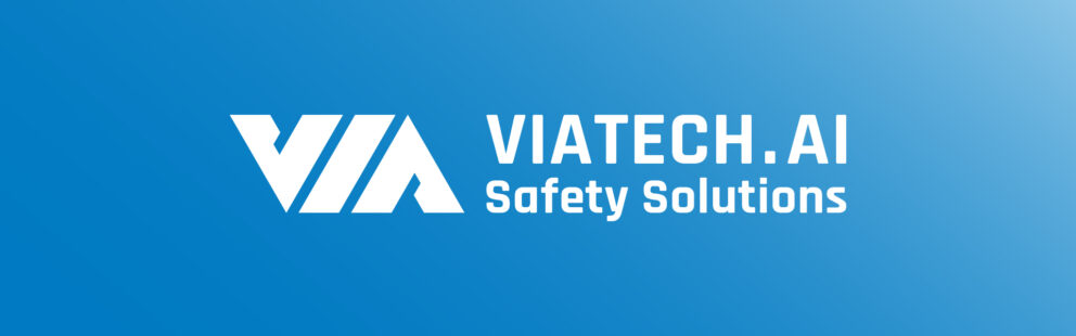VIA Safety Solutions logo on a blue background with the text 'VIATECH.AI Safety Solutions'