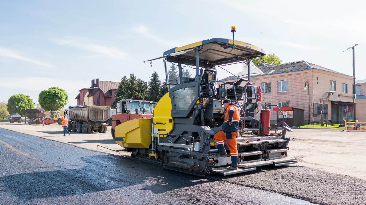 paver on a road