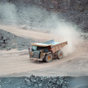 hauler in a mining operation with collision avoidance technology