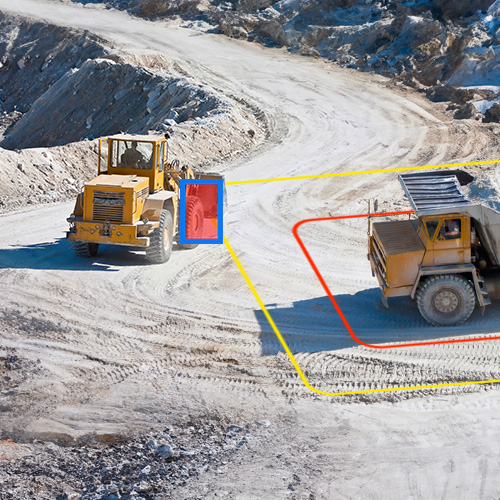 hauler detecting a loader on a mining site