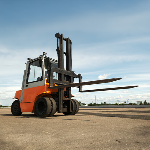 forklift on a construction yard
