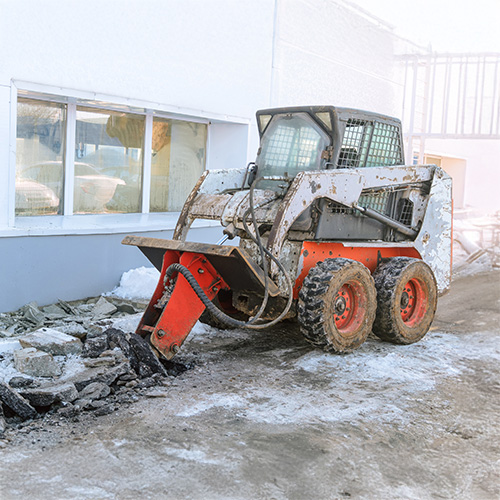 construction in the snow