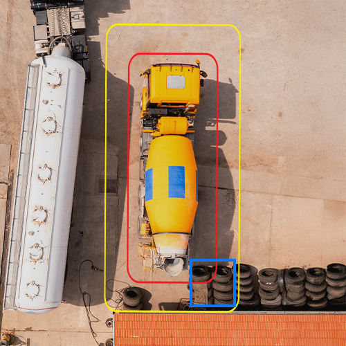 preventing collisions around concrete mixers