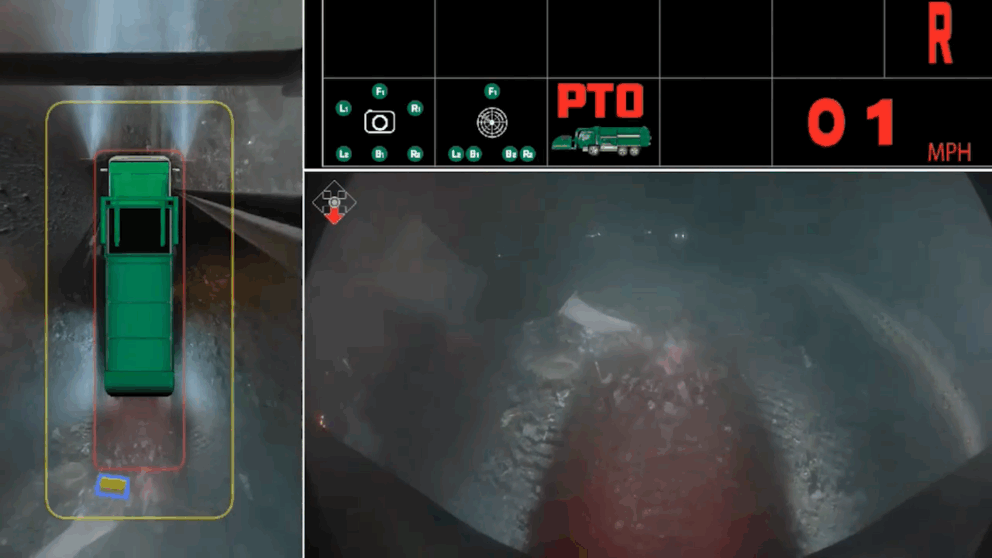 In-cab 360 degree view with person/vehicle/object detection in harsh conditions