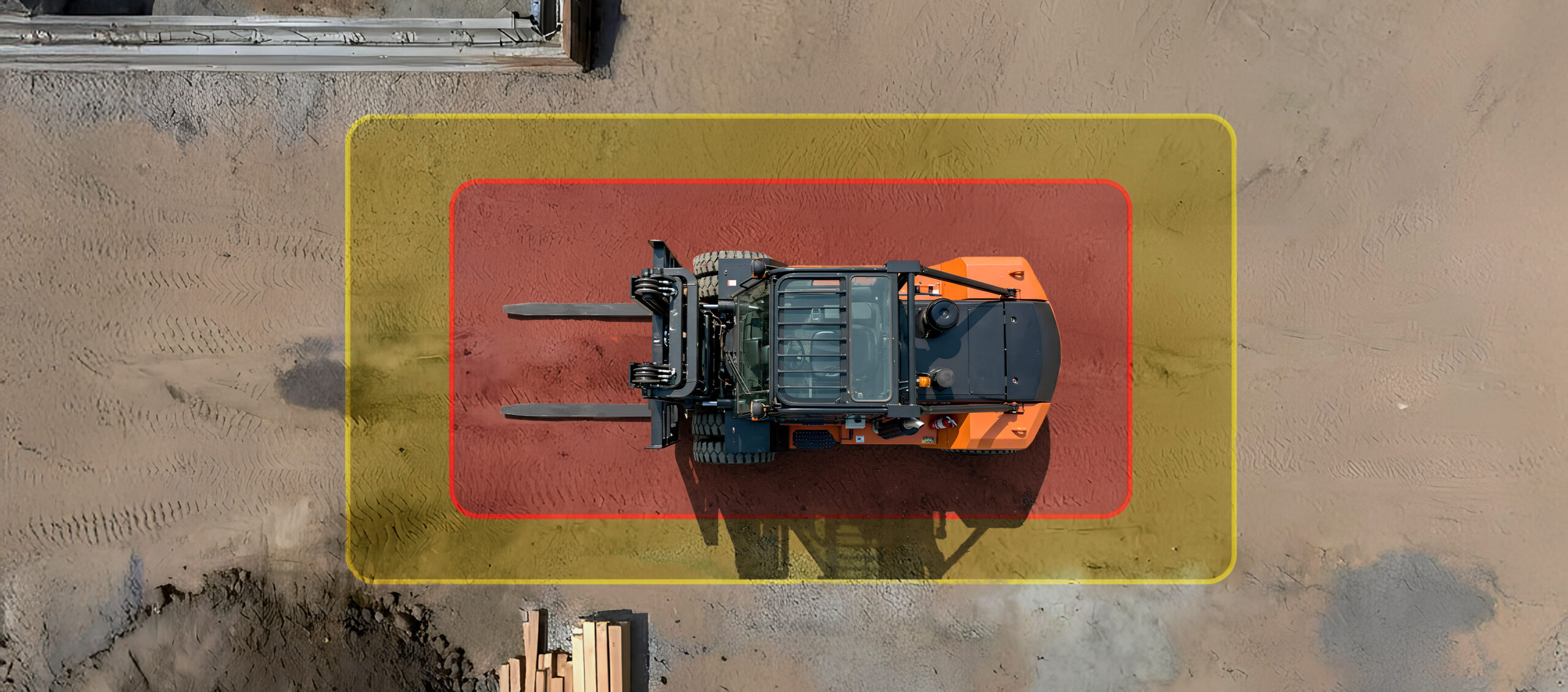 forklift with detection zones