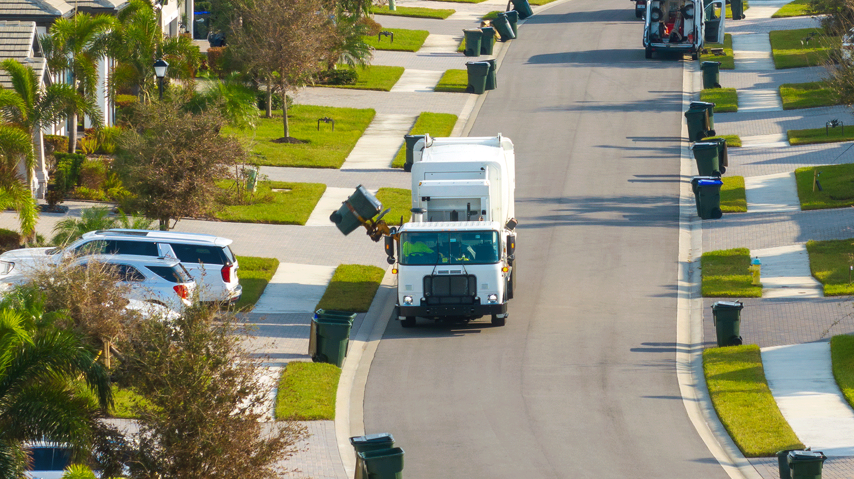waste truck on a round